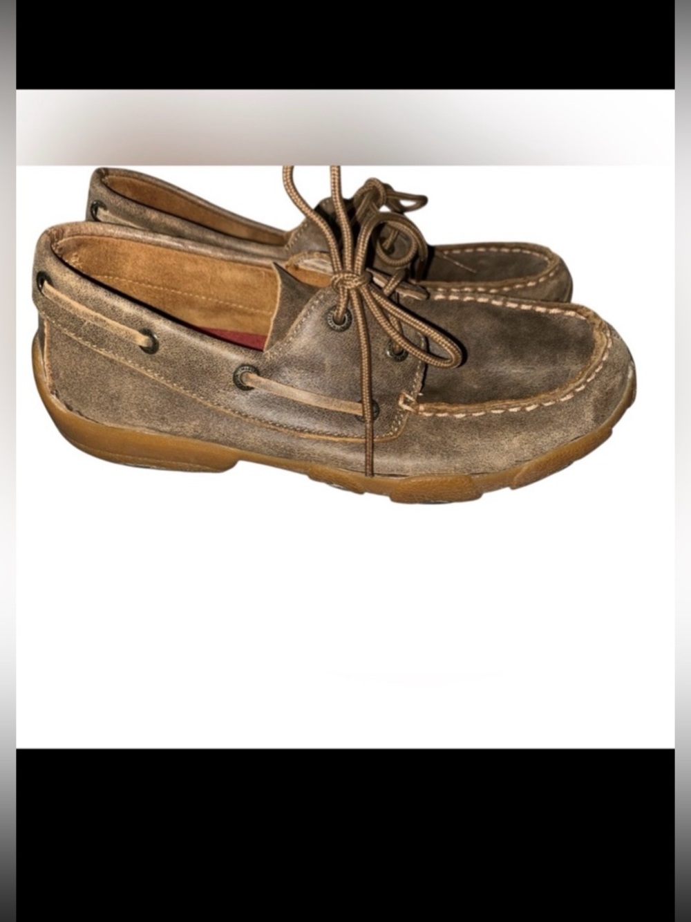 Twisted X Boys Brown leather Dress Shoe/loafers